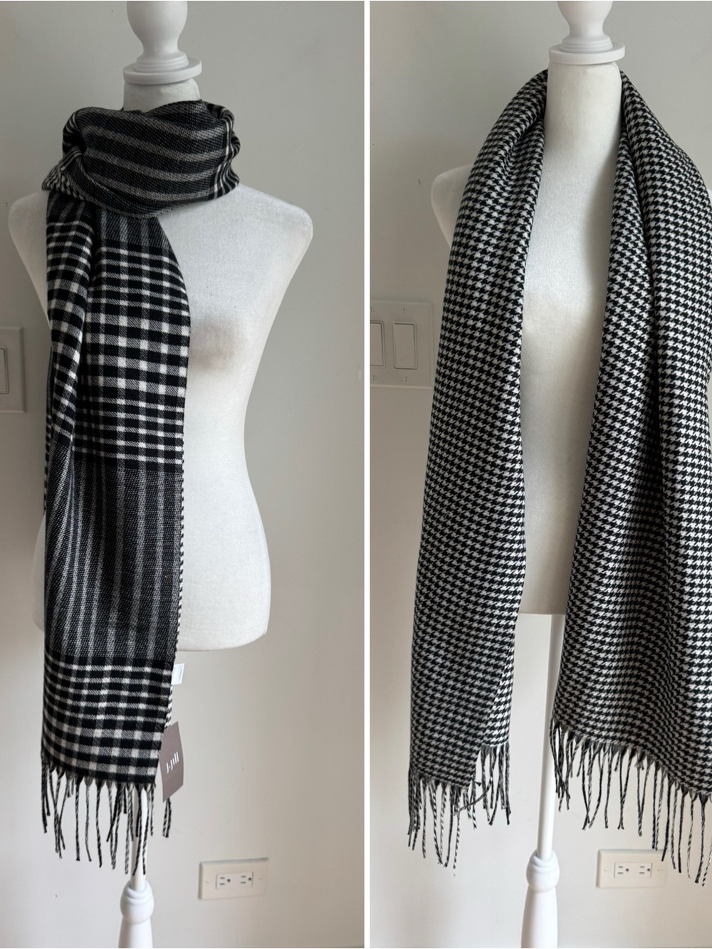 J JILL Reversible Scarf with Fringes NEW